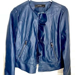 ZARA Blue Zip, Frill amd Lined Jacket